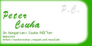 peter csuha business card